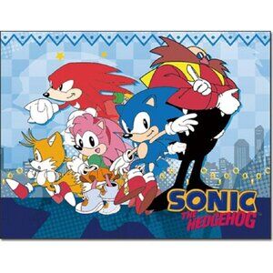 New Tails Knuckles Sonic the Hedgehog Fleece Throw Gift Blanket Video Game Amy